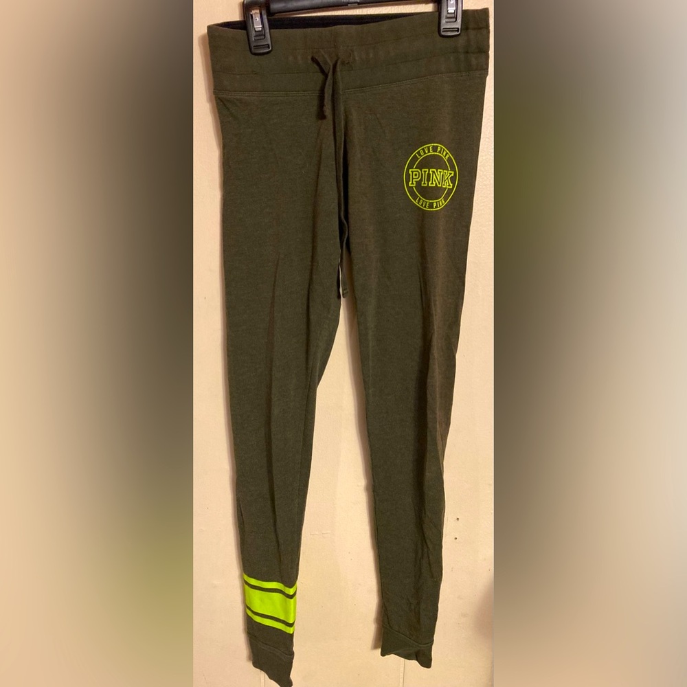 PINK Victoria’s Secret Green Skinny Tight Fit Yoga Pants Size Extra Small